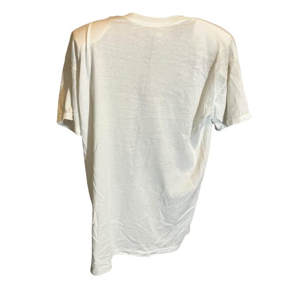 K.W.B.L. Los Angeles White Embellished Novelty T-Shirt One Size Hand Painted - Picture 7 of 9